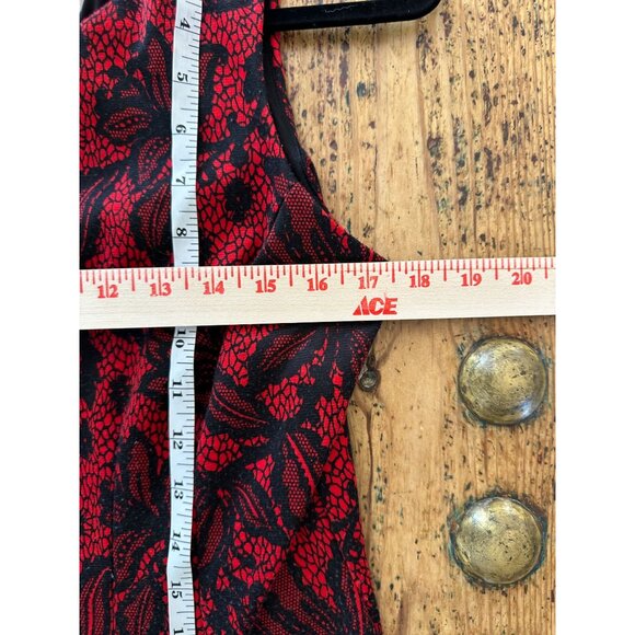 En Focus Studio Womens Sleeveless Red Black Floral Pattern Dress Size 14 - Picture 5 of 6